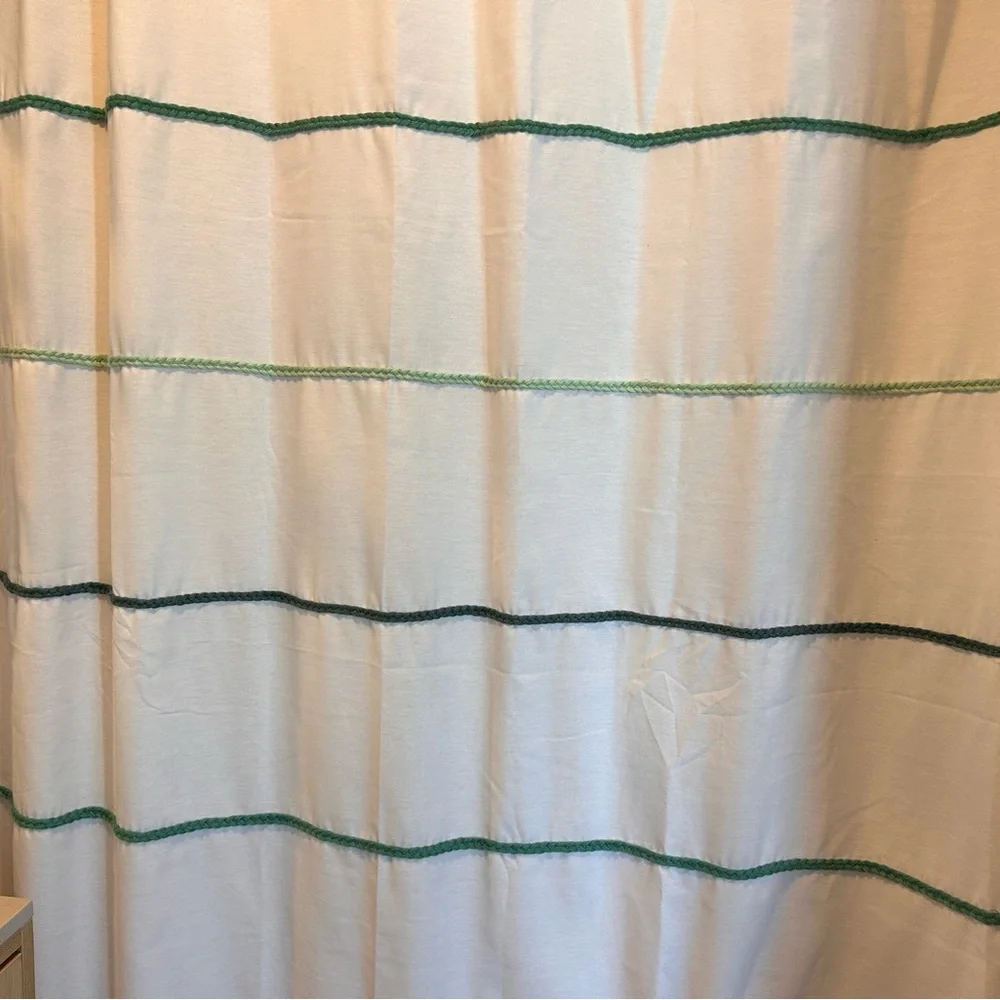 Elegant Cream and Green Shower Curtain by pillowfort